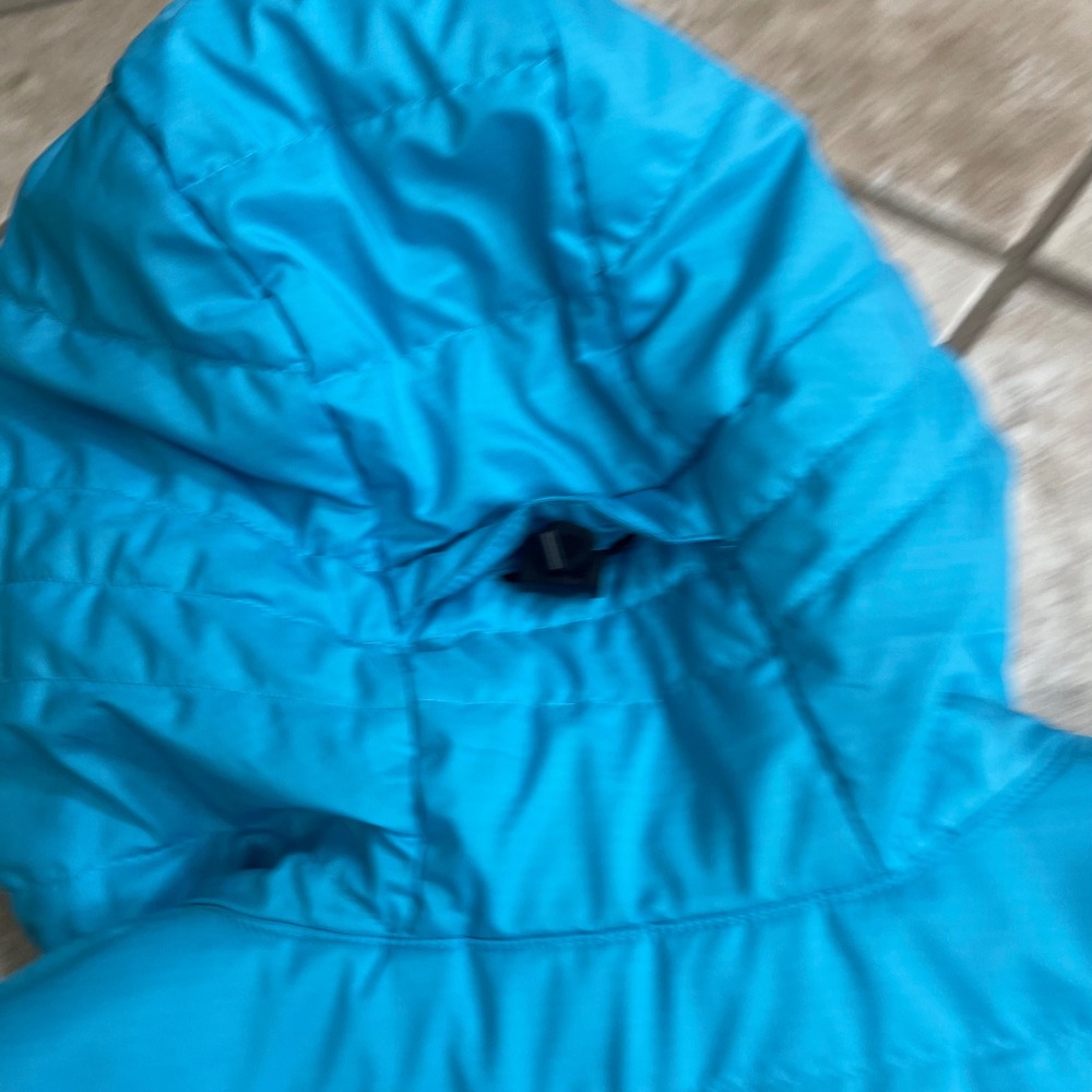 Icebreaker Merino wool blendBlue Quilted Hooded Puffer Jacket Womens Small Lime - Picture 12 of 13